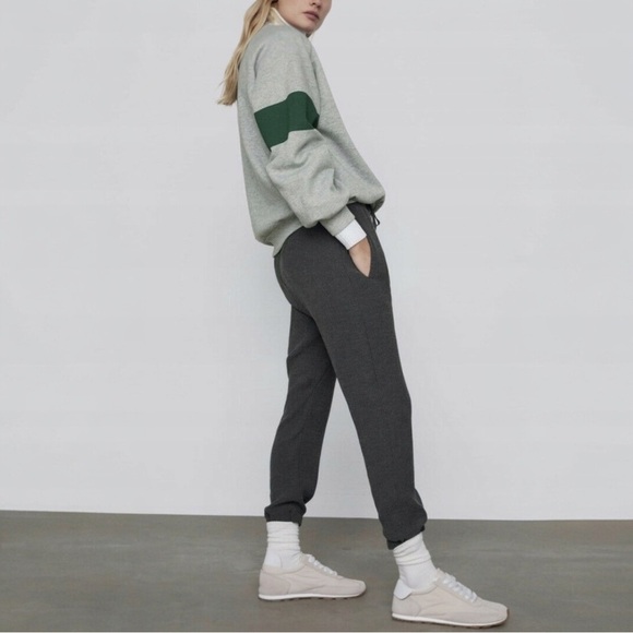 Zara Women’s Jogger Pants Slouchy Loungewear Cozy Casual Graphite Grey Size XS - Picture 3 of 16